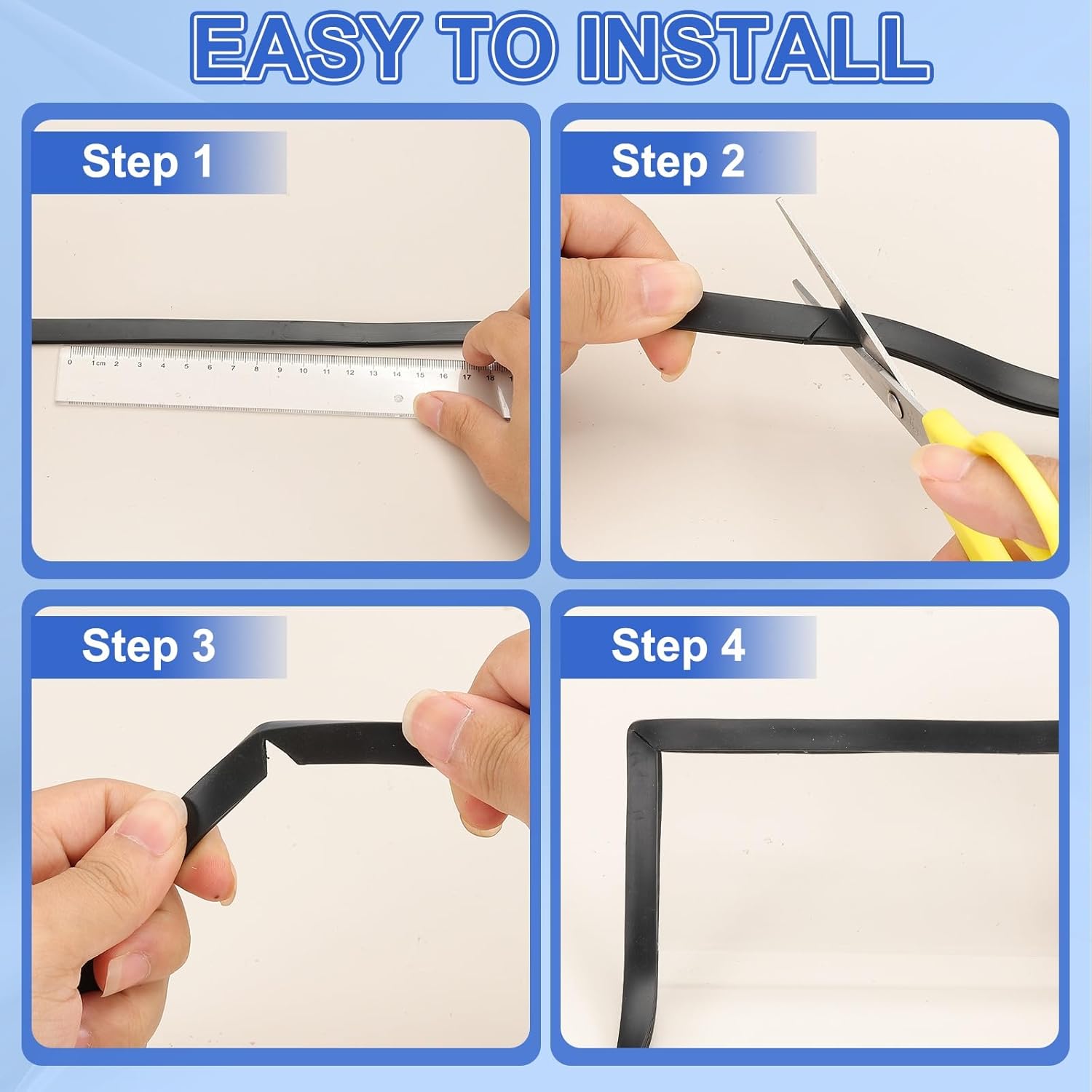 YOKIVE Rubber U Channel Edge Trim, Door Seal Strip U Shape Weather Stripping Fit Edge 3/32" | Metal Edge Guard Protector Great for Car Doors, Sheet Metal (Gray, 72-Feet)