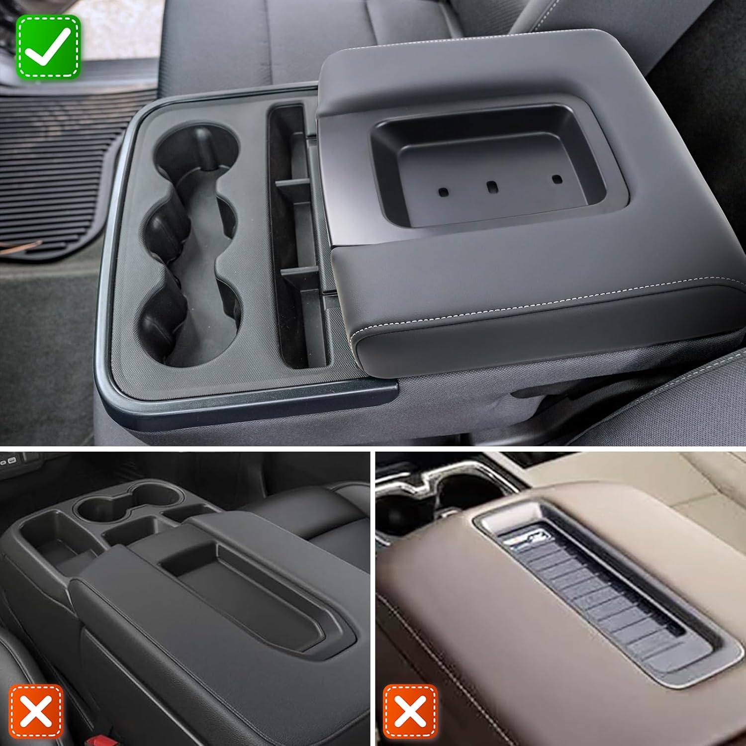 Front Seat Center Console Armrest Lid Compatible with 2014-2019 Chevrolet Chevy Silverado Suburban Tahoe GMC Sierra Yukon XL Replaces 22881398