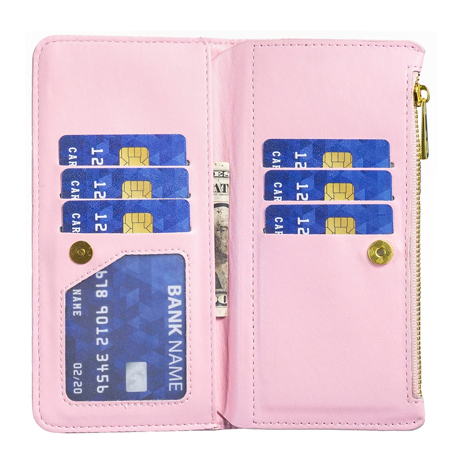 XYX Zipper Wallet Case for Samsung Galaxy S22+ Plus 5G, Luxury