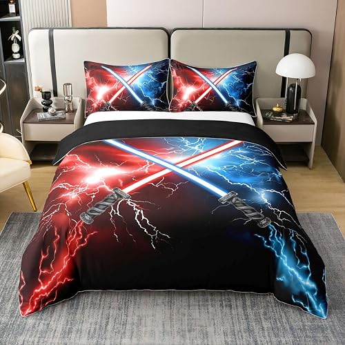 Feelyou Lightsaber Comforter Cover Set Kids Boys Twin