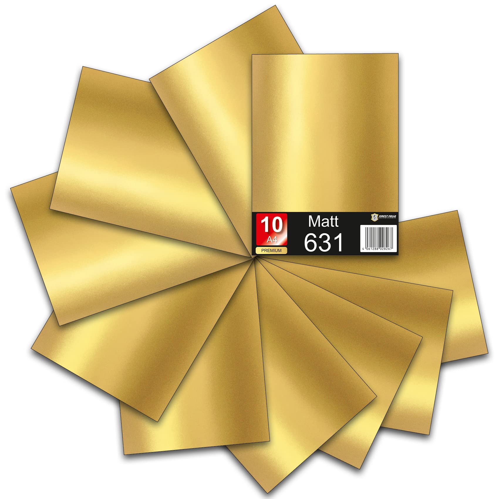 10 Fogli Adesivi Per Plotter Oracal 631 – Oro Opaco – Formato A4 (29,7x21 Cm) – Per Adesivi, Decorazioni E Pubblicità