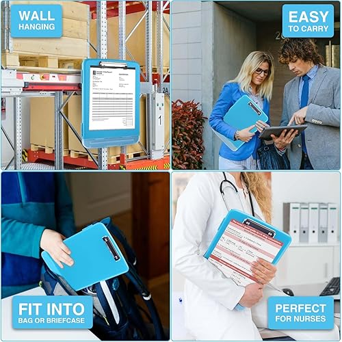 Miniatura 118 de Sooez - Sujetapapeles de documentos clínicos con almacenamiento, sujetapapeles de plástico resistente y alta capacidad con soporte para bolígrafo