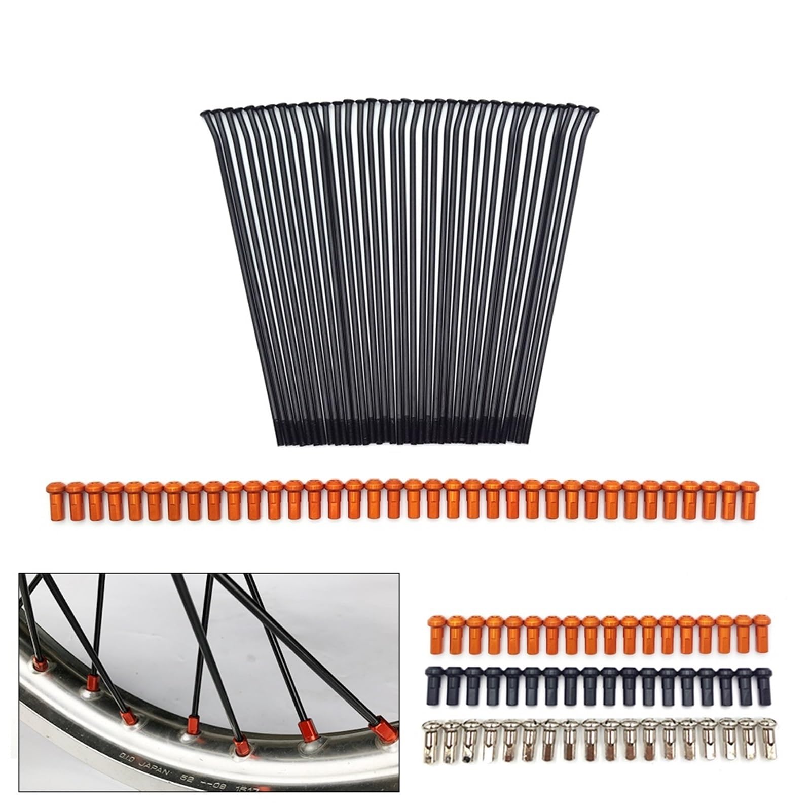 Piasty kół Motocykla Pasuje do SXF XCF EXCF XCW Pasuje do TE TC FE 250 450 525 motocykl 18 "19" 21 "przednie tylne koło zestaw sutków do szprych Przednia Tylna Piasta(19 Rear Silver)