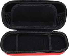 Asixxsix 3000 Carrying Case, Hard Game Console Protective Case Bag with Wrist Band, 5 Game Cartridge Slots, Travel Pocket Pouch and Mesh Pocket, Water PU EVA (Red)