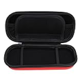 3000 Carrying Case, Hard Game Console Protective Case Bag with Wrist Band, 5 Game Cartridge Slots, Travel Pocket Pouch and Mesh Pocket, Water PU EVA (Red)