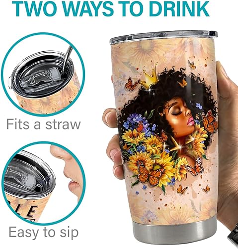 Miniatura 7 de SANDJEST Regalo cristiano para mujer, vaso cristiano bíblico de 20 onzas, vasos aislados de acero inoxidable, taza de café para mujer negra, regalos