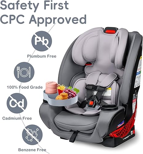 Miniatura 2 de Paquete de 2 Bandeja de asiento de automóvil para niños, bandeja de viaje con portavasos para bebés pequeños, organizador de alimentos para asiento