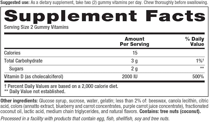 Vitafusion Vitamina D 2000 UI Gomitas Adultos 275 Cuenta miniatura 2
