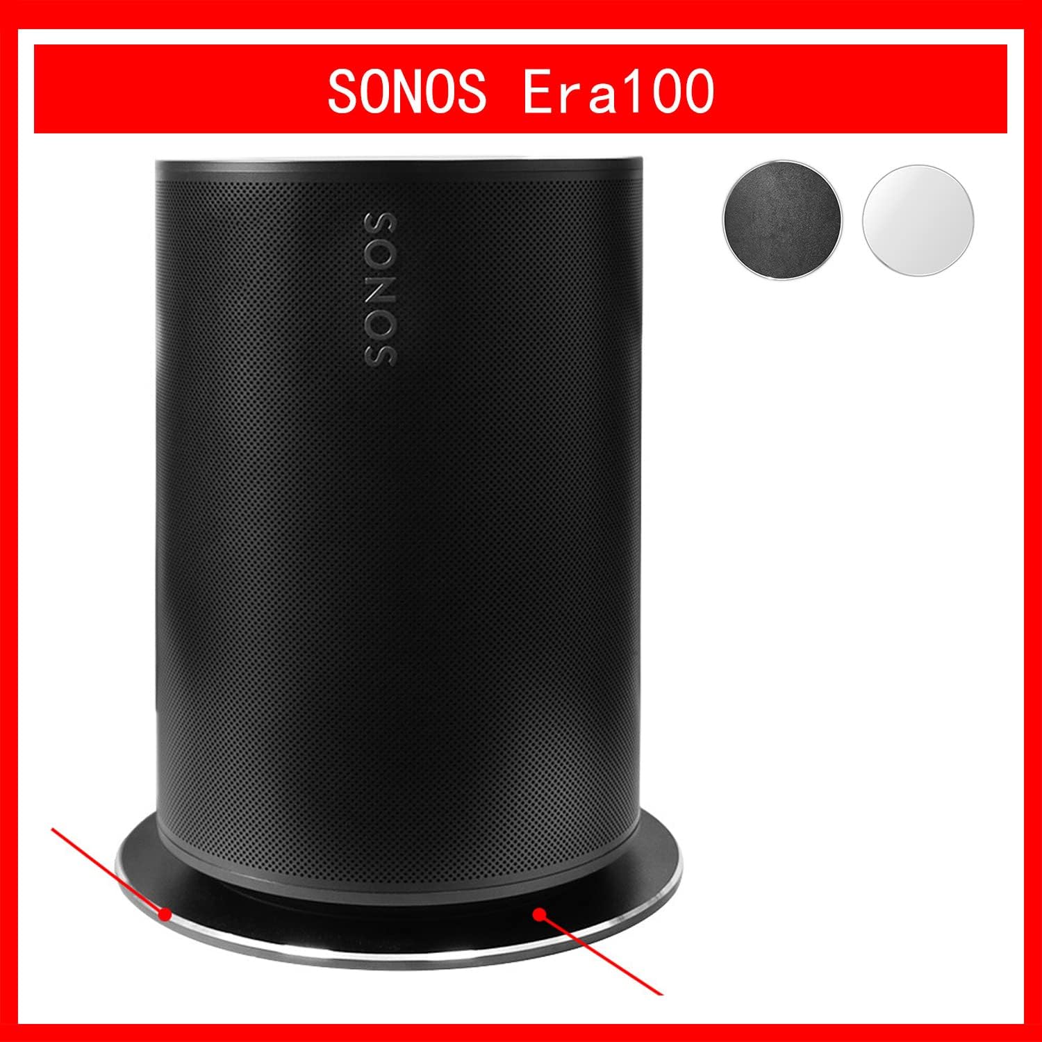 For Sonos Era 100 Holder Sonos Era 100 Desktop Stand Mount Accessory with Integrated Cable Management, Smart Home Speaker Accessory Rack (Black, JSDZ) 2PSC image 4