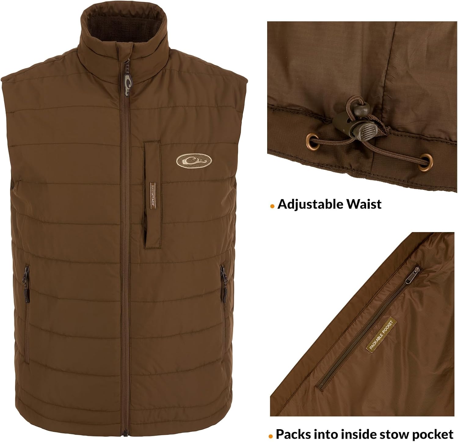 Drake Waterfowl Men's MST Synthetic Down Pack Warm Lightweight Durable Water-Repellent Adjustable Cold-Weather Hunting Vest - Image 5