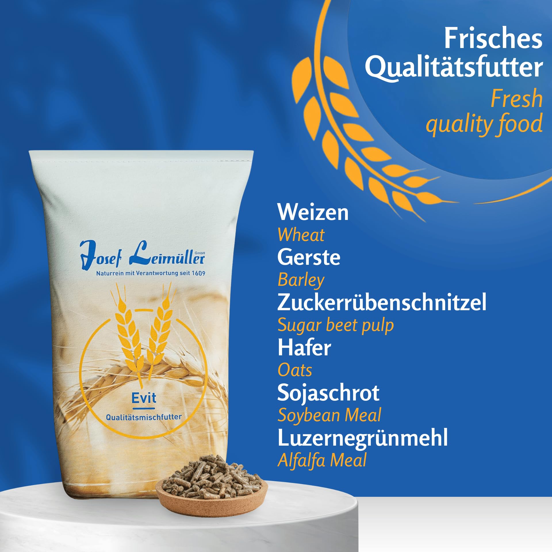 Leimüller Karma dla świnek w granulkach 25 kg – pszeniczna miniświnka 25 kg – optymalna dla małych świń i świń miniaturowych – 100% wolna od inżynierii genetycznej
