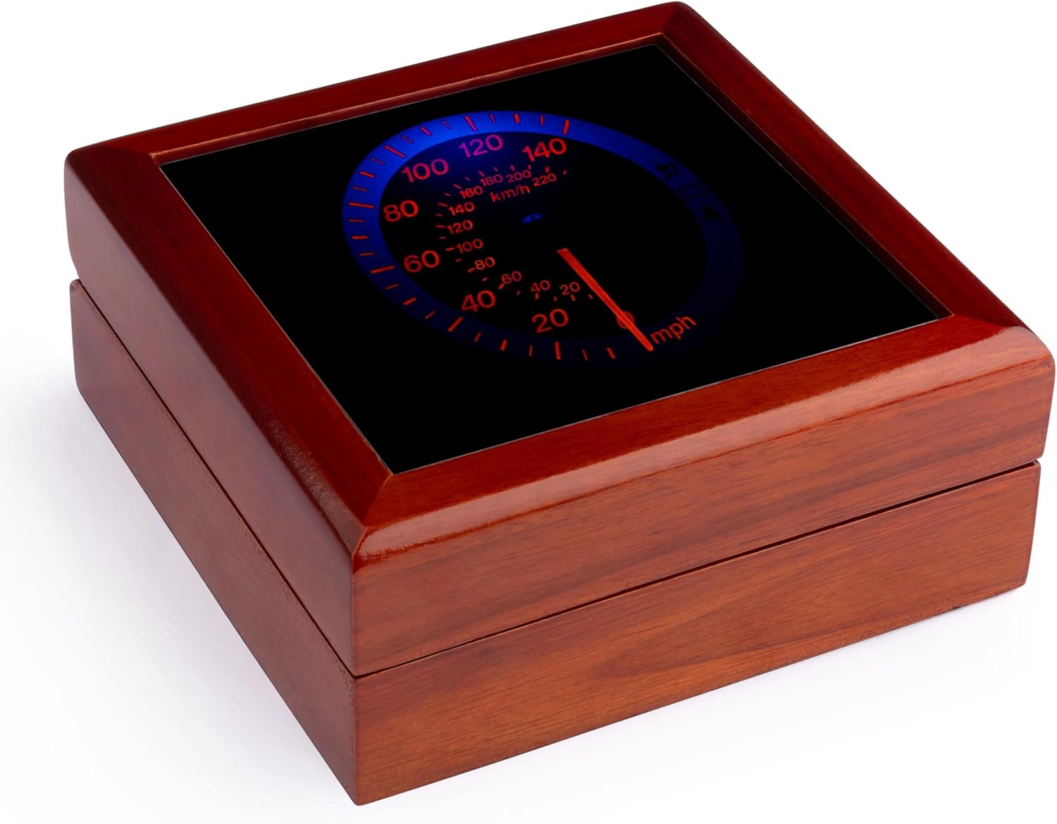3dRose Auto Speedometer Glowing Jewelry Box 7 x 7 inch with 4 inch tile