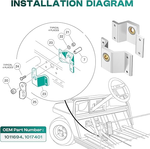 Miniatura 6 de Drive-up Soportes de cojinete del acelerador del carro de golf para el coche del club DS 1981-2011 carritos de golf, Club Car DS Accelerator Rod