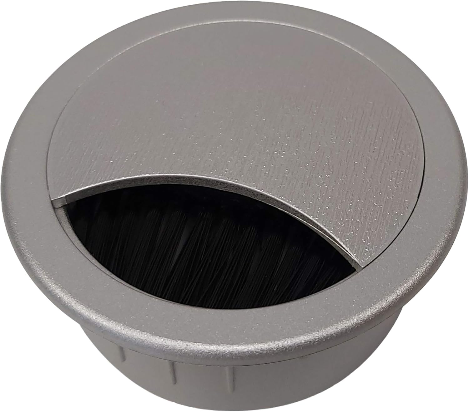 2" Plastic Brush Desk Grommet - Black (10 Pack)