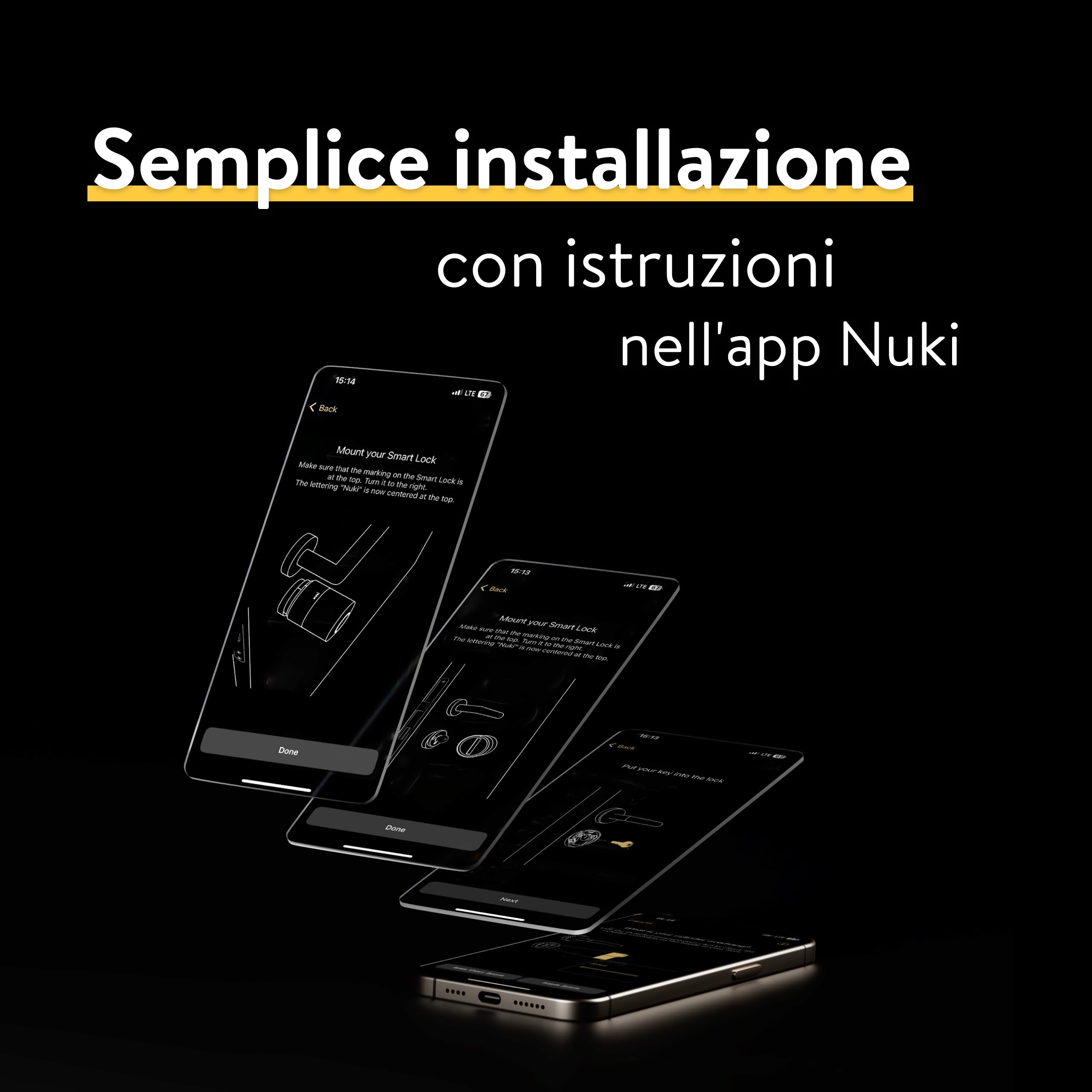 Nuki Smart Lock Pro con Bluetooth, Wi-Fi & Matter, Integrazione in Smart Home, Serratura elettronica per chiusura remota, installazione retrofit senza sostituzione del cilindro