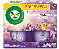 Bom Ar Difusor Elétrico Lavanda e Gerânio Refil 2 unidades 16ml