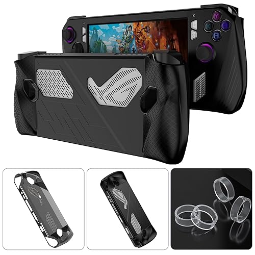 Miniatura 2 de IUHOZI 2 Pack TPU Transparent Case and Silicone Case for ASUS ROG Ally Handheld, ROG Ally Accessories Protective Cover and Joystick Protector