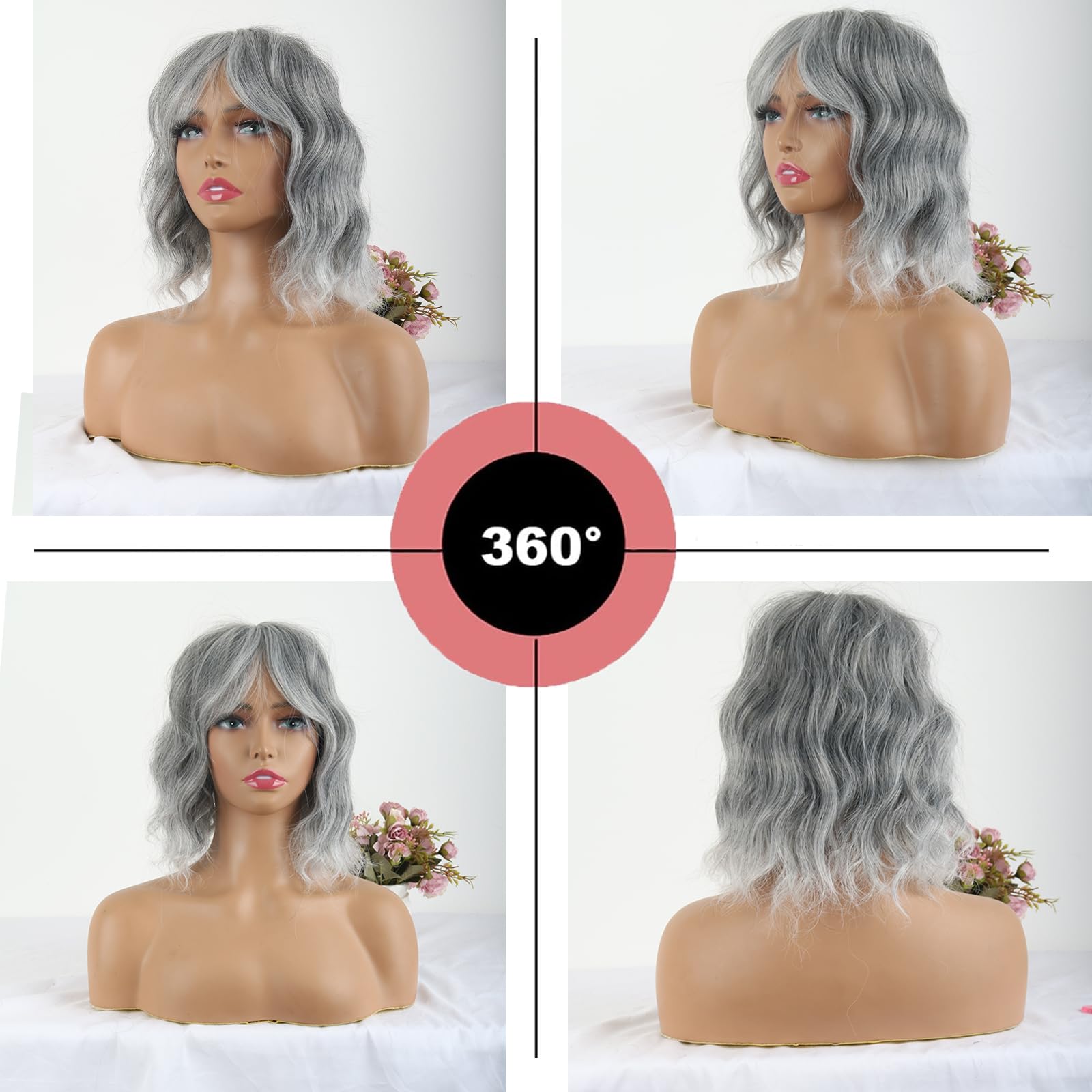 Hair Topper Synthetic Curly Wavy 14 Inch Clip-In Bangs Thinning Hair Volume Amazon.com : CINHOO 14 main image 2