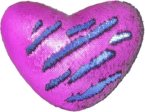 sequin heart cushion