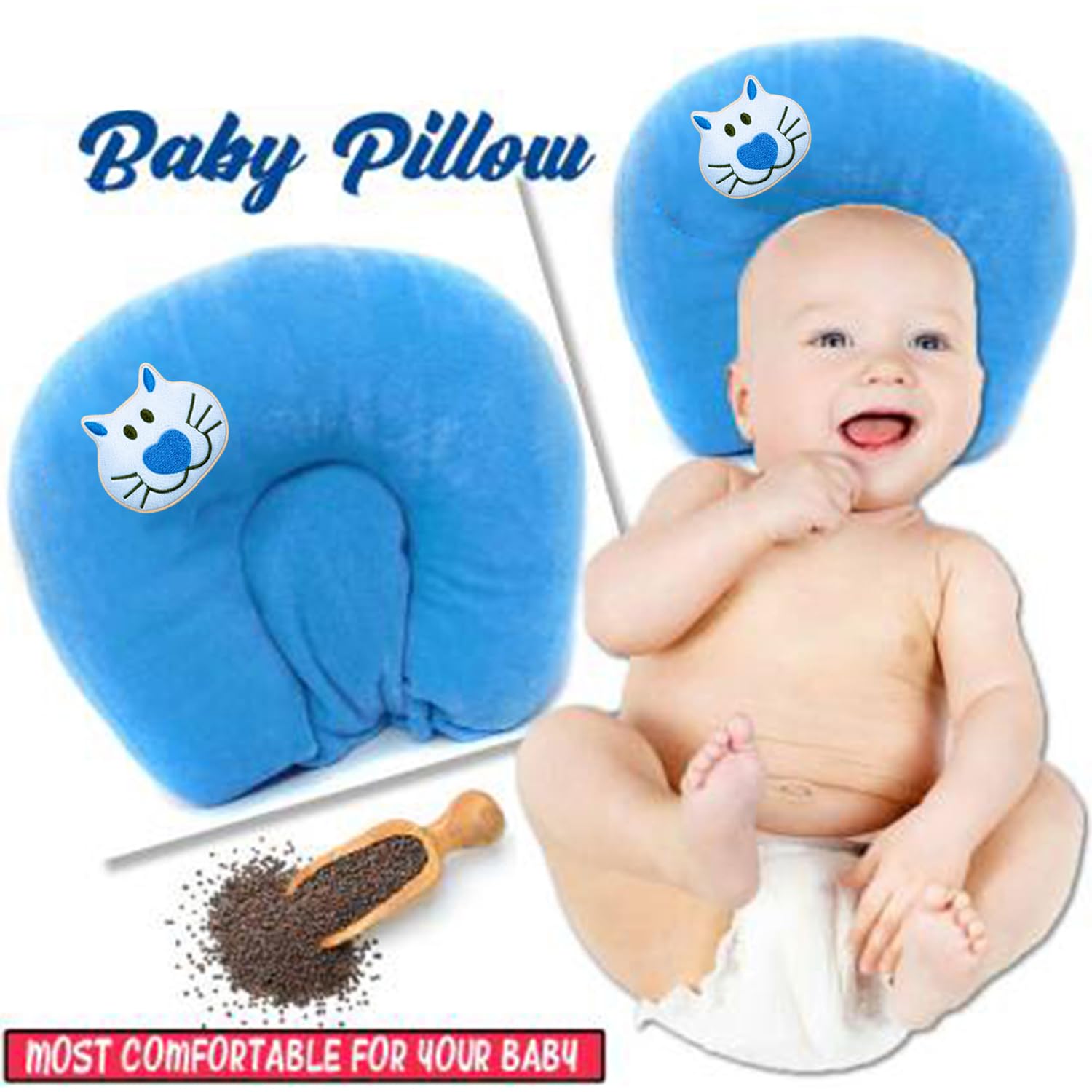 Baby Seed Pillow - Gentle Head Support -3