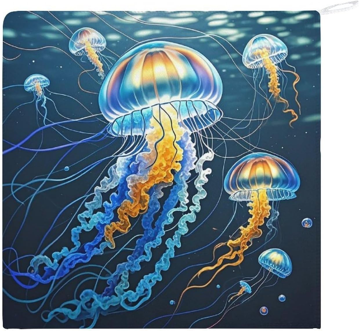 Small Towels with Hanging Loop Microfiber Hand Towels Washcloth | Soft Wash Cloth Color Jellyfish Face Cloth Hand Dry Towels & Dish Cloths for Kitchen Bathroom11"