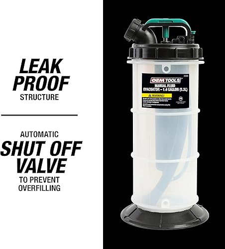 Miniatura 9 de OEMTOOLS 24389 Bomba extractora manual de fluidos, capacidad de bomba extractora de aceite de 1.4 galones (5.3 L), uso para aceite, refrigerante