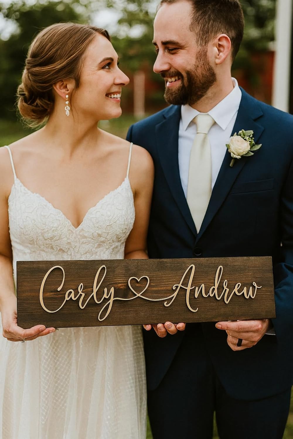 Personalized Name Hearts Sign For Couple. Custom Wood Sign. Housewarming. Personalized Wedding Plaque With First Names.