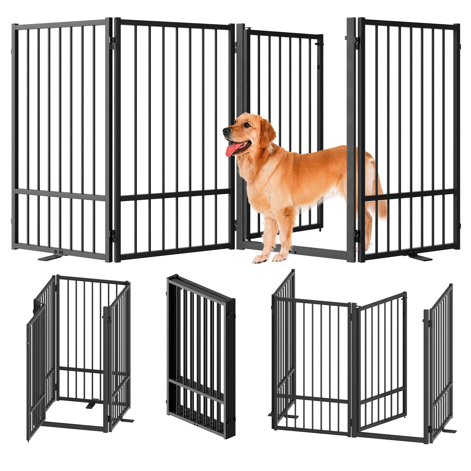 SNUOWU full metal freestanding dog gate