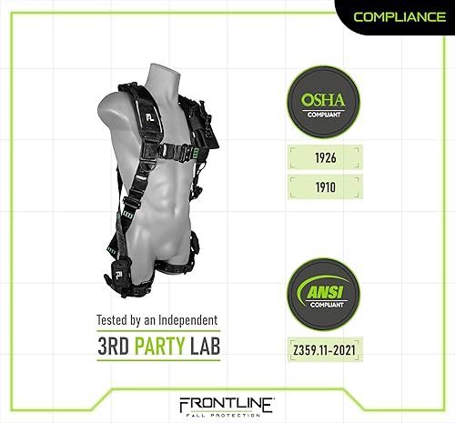 Miniatura 4 de Frontline 250VTB Elite Arnés estilo chaleco con hardware de aluminio y correas de suspensión trauma + OSHA y ANSI