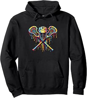 Lacrosse Drip Lax Helmet Sticks Paint Splash Drip Lacrosse Pullover Hoodie