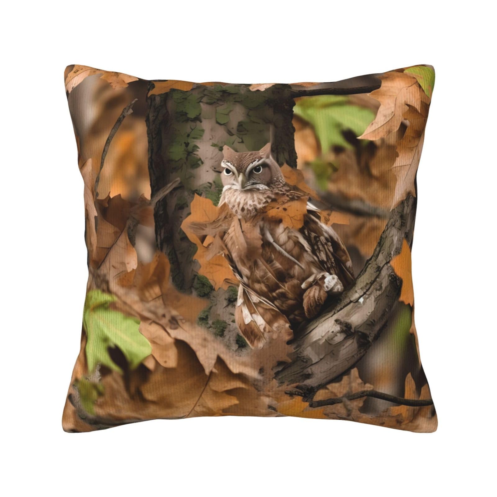 Housse de coussin en velours côtelé camouflage automne 45x45