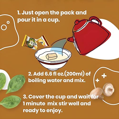 Miniatura 3 de Otago Paquetes instantáneos de sopa japonesa de champiñones Shiitake y sopa de champiñones transparentes de verduras (Sopa de hongos Shiitake)