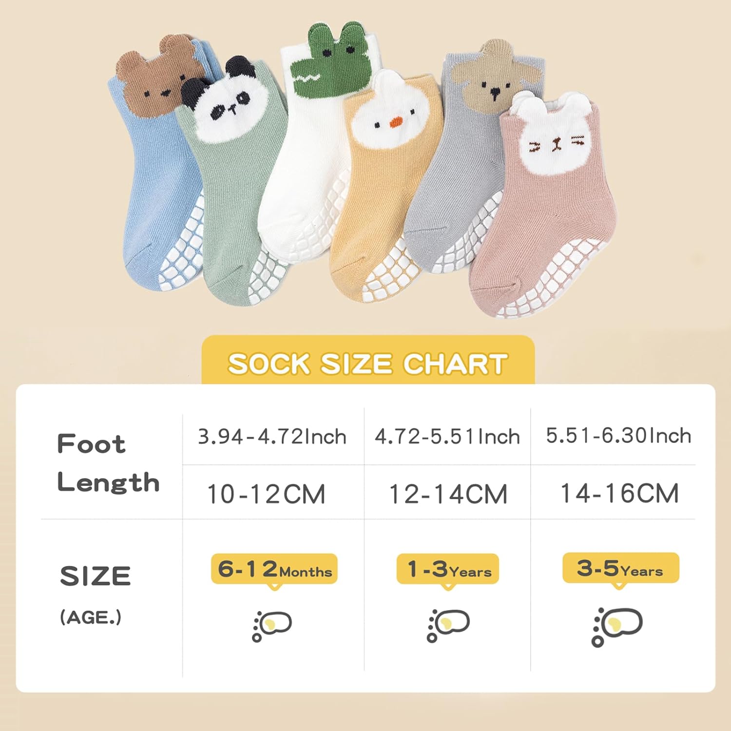 Baby Non Slip Ankle Socks with Grippers for 0 Months-7 Years Old Walking Socks - Image 4