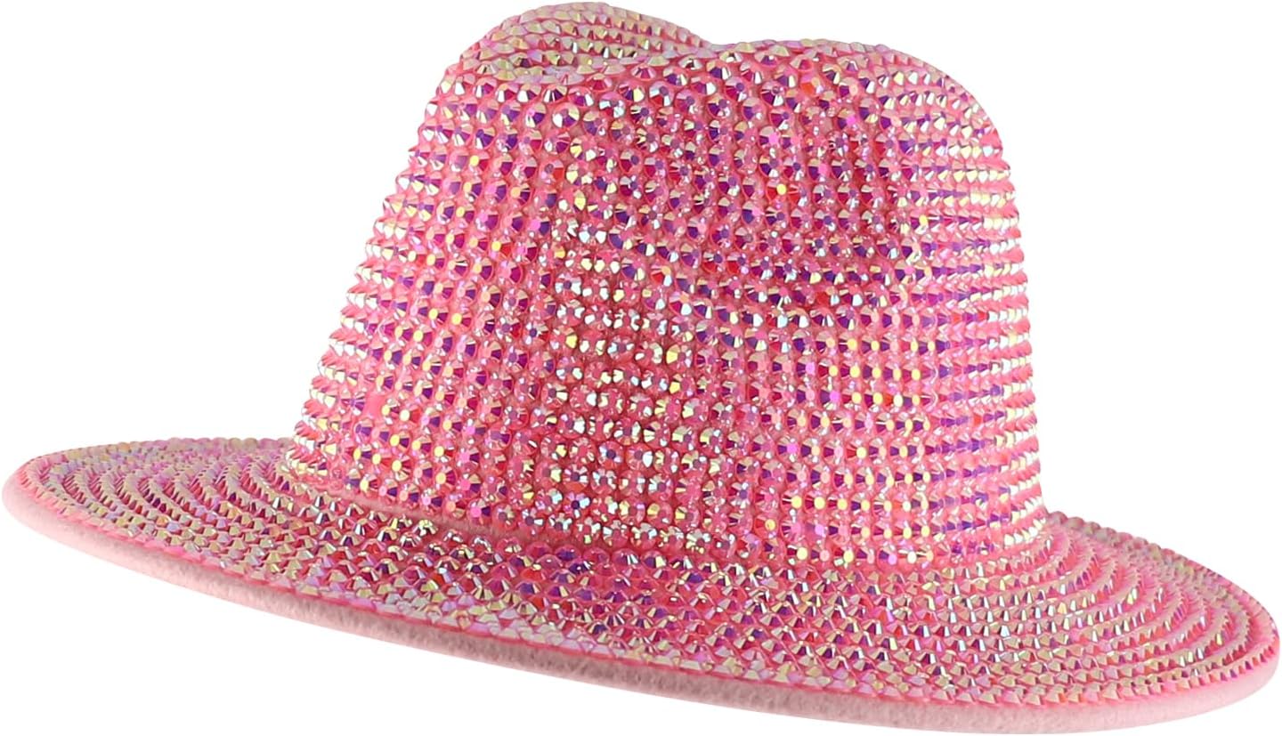 Trendy Apparel Shop Rhinestone Studded Bling Western Cowboy Cowgirl Hat