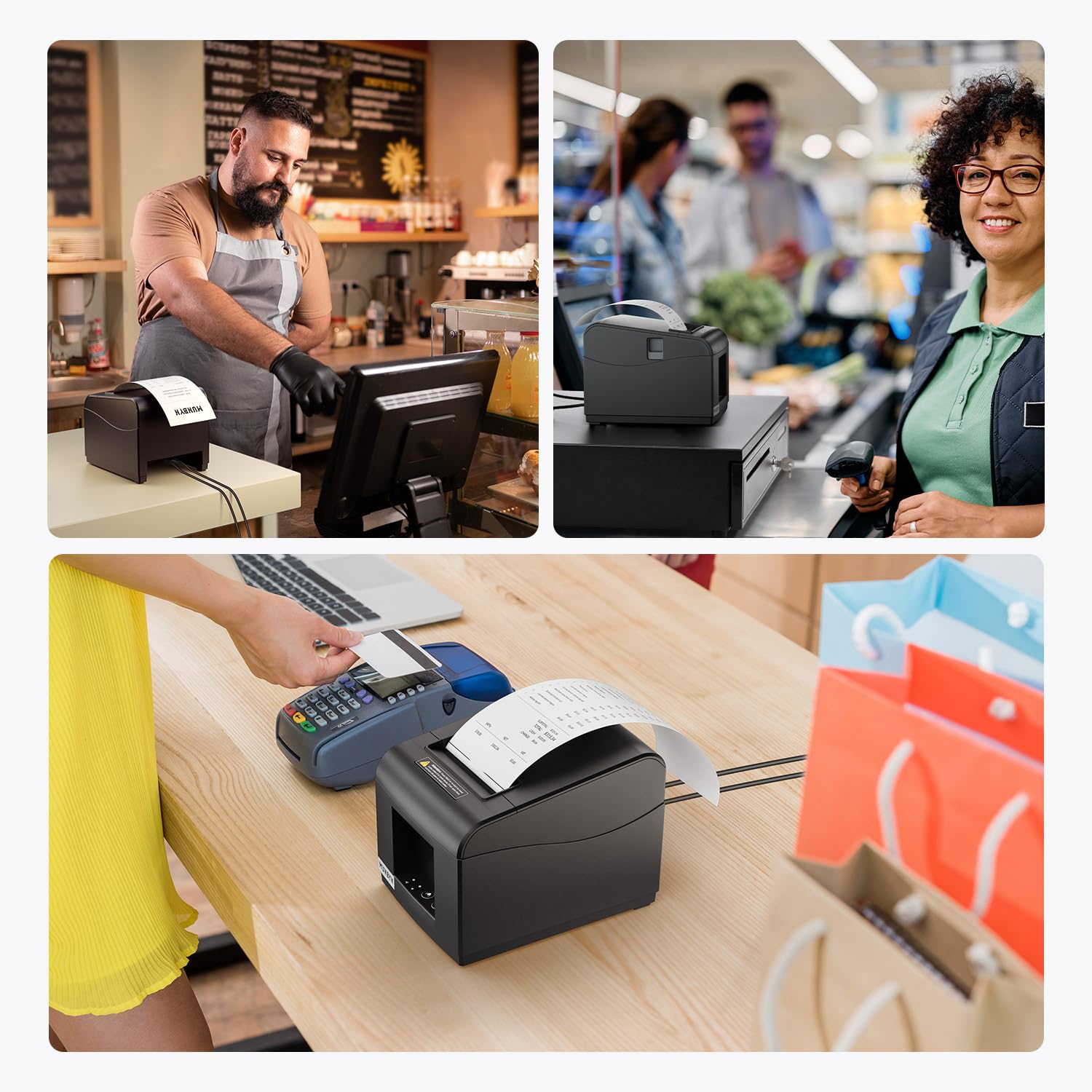 MUNBYN ITPP072 Stampante Termica per Scontrini da 80 mm – Stampante POS con Porte USB + LAN – Compatibile con Android, Windows, ChromeOS e Linux – Non supporta la connessione Bluetooth