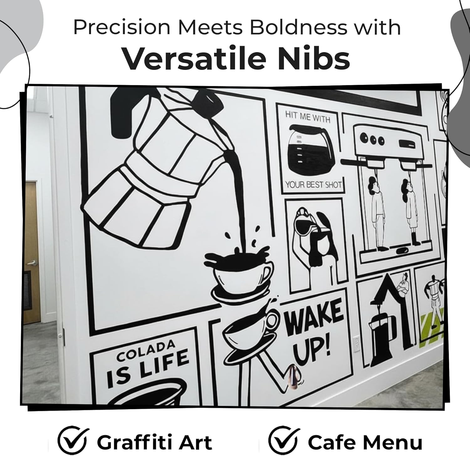 Chalkola 5 Oil Black Paint Pens — 4 Dual-Tip + 15 mm Jumbo, for Metal, Fabric, G