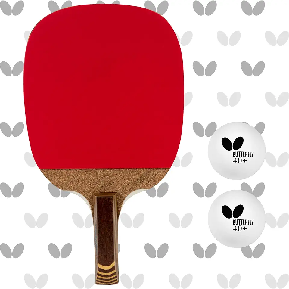 Butterfly Raquete de tênis de mesa japonesa Penhold da Nitchugo | Série Nakama | Controle máximo para o jogador inicial | Recomendado para jogadores de nível iniciante (NITI)