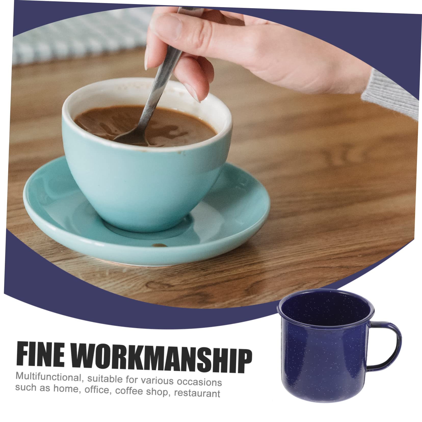 ABOOFAN 2stücke Emaille Tasse Klassischer Robuster Becher Für Kaffee Tee Und Milch Für Outdoor-aktivitäten Und Camping Leicht Zu Reinigen Und Langlebig