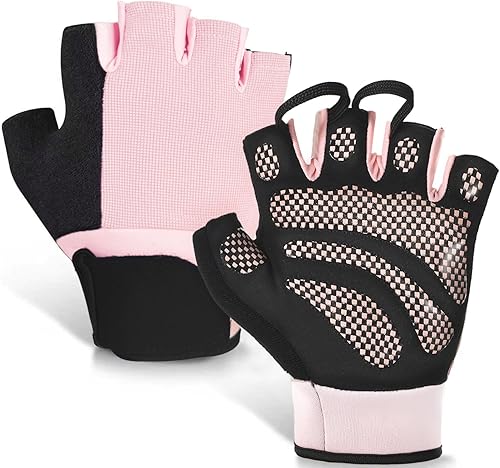 Miniatura 8 de sunnex Guantes de gimnasio para mujeres y hombres, entrenamiento sin dedos para levantamiento de pesas, ligeros y transpirables para deportes