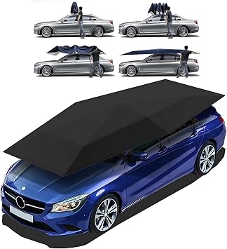 Portable Fully-automatic Car Tent With Remote Control Black-4.6m