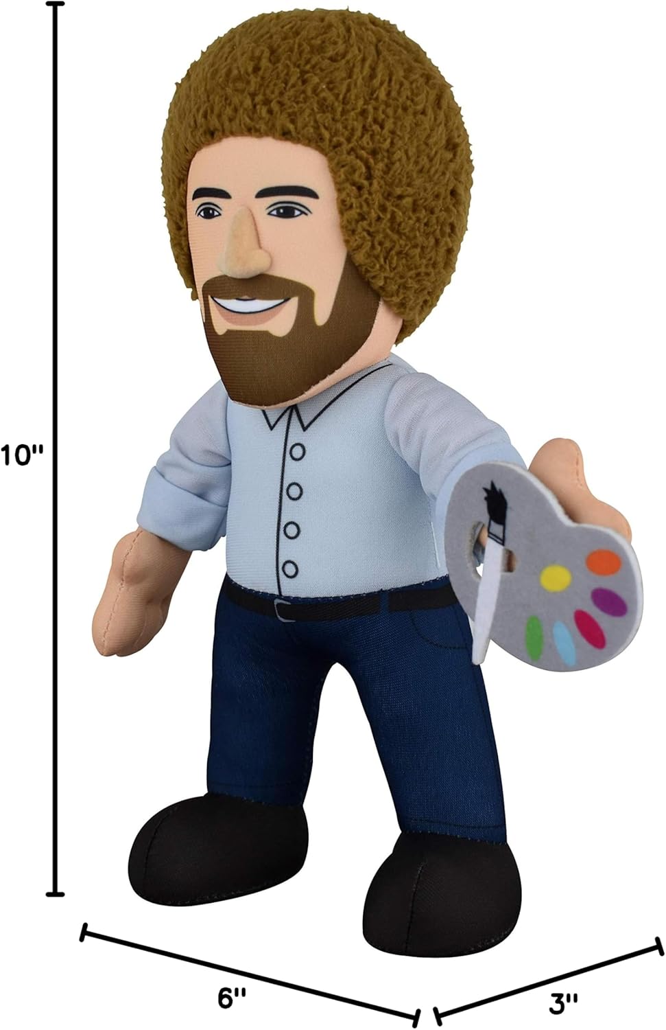 Bleacher Creatures Bob Ross 10" Plush Figure- A Happy Little Icon for Play or Display