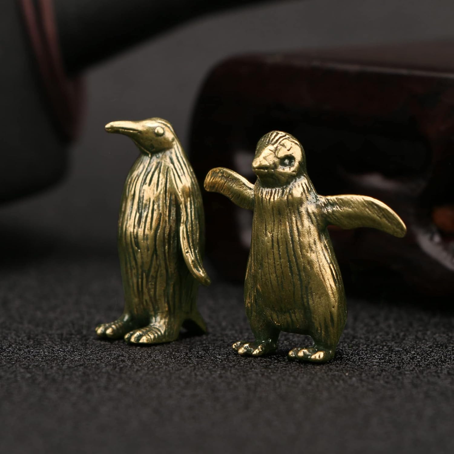2pcs Brass Penguin Statue Little Penguin Statue Ocean Arctic Animal Collection Sculpture Feng Shui Animal Statue - Image 3