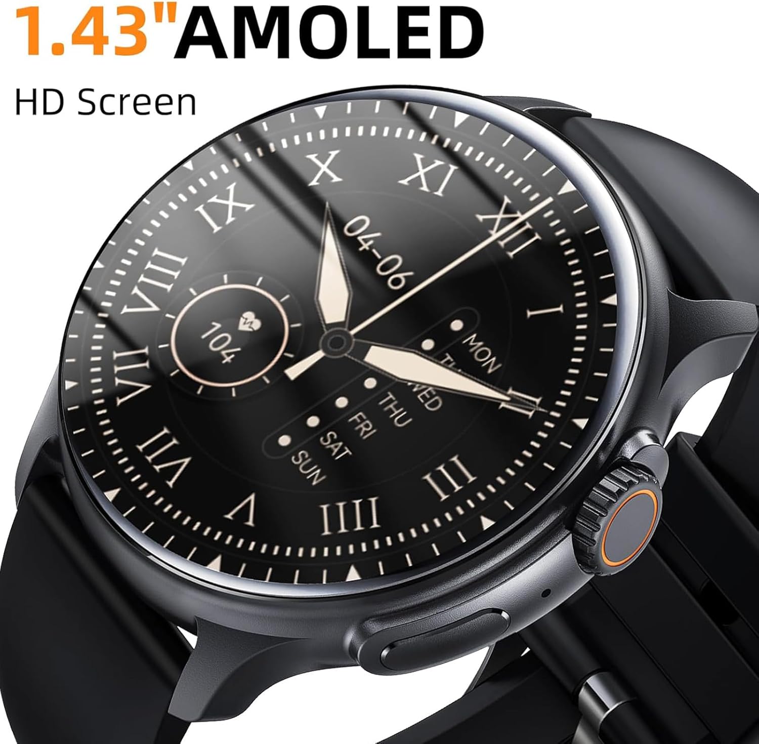 Smart Watch for Men Answer Make Call Always-On Display Smartwatch for Android and iOS Phones 100+ Sports Modes Fitness Activity Tracking Heart Rate Blood Oxygen Sleep Monitor Pedometer,C