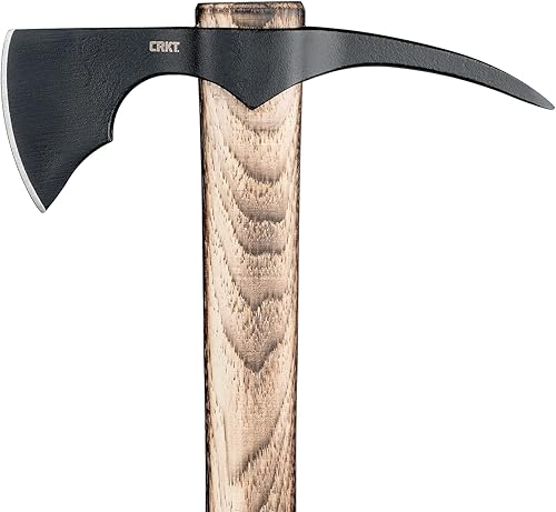 Miniatura 2 de CRKT Hacha ODR: T-Hawk de supervivencia al aire libre, cabeza de hacha de acero al carbono 1055 con espiga, mango de nogal de Tennessee 2753