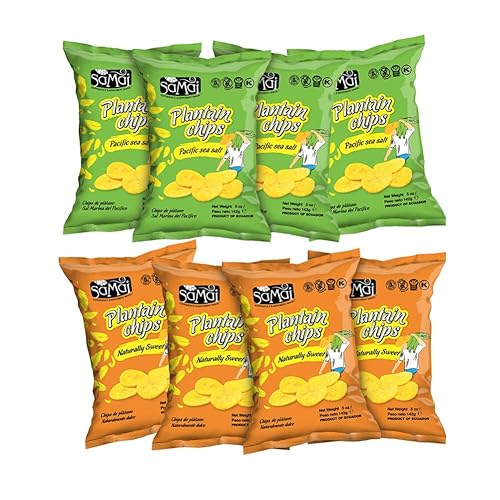 Miniatura 12 de SAMAI Pacific Sea Salt Plátano Chips de 1.2 onzas (paquete de 36) – Sin gluten, totalmente natural, sin OMG y Kosher