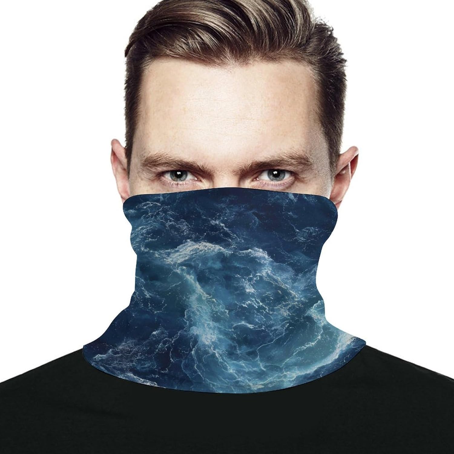 Deep Sea Ocean Waves Unisex Neck Gaiter Face Scarf Cover Sun Hoods for Outdoor Hiking Skiing