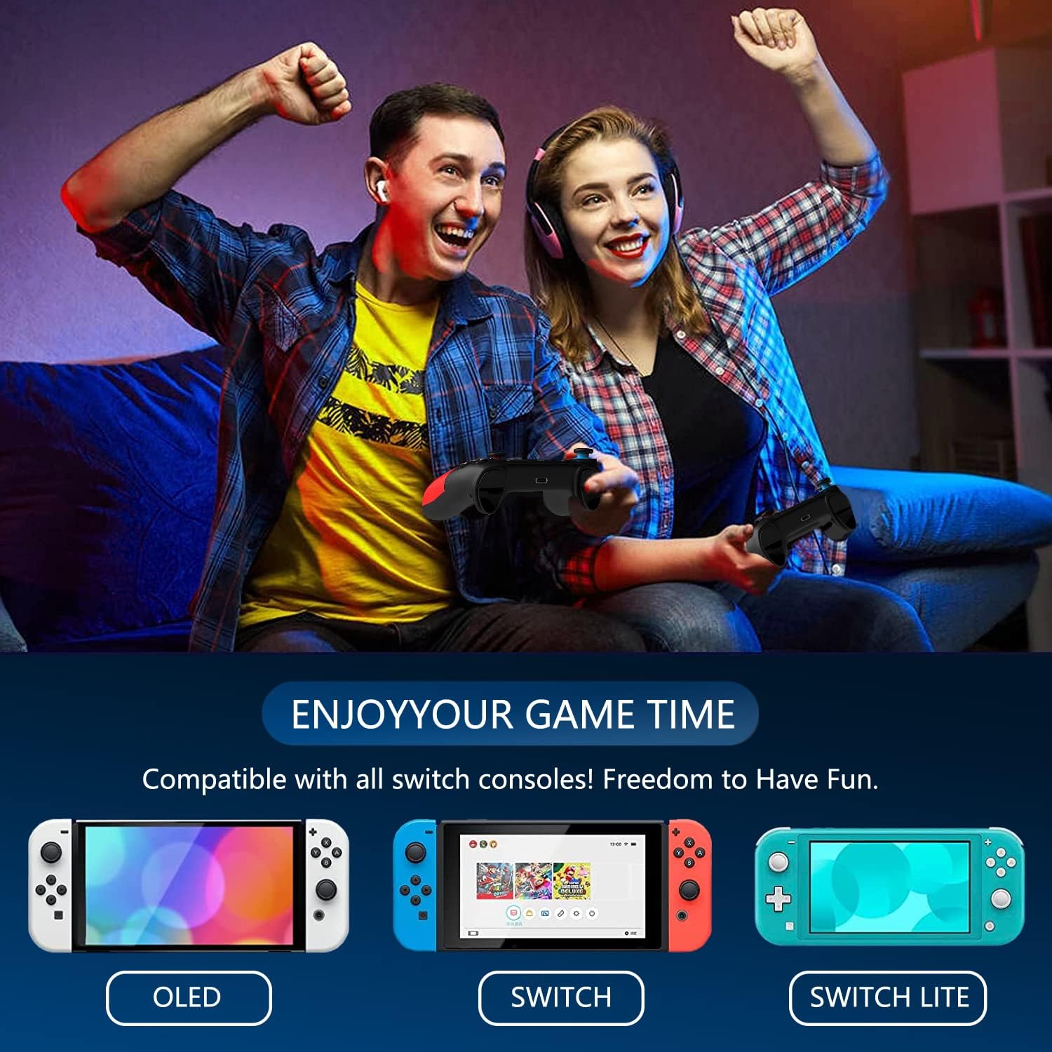 Switch Controller for Nintendo Switch,Switch Pro Controller for Wireless Switch/Switch Lite Remote with Dual Vibration, Gyro Axis, Motion Support Wake Up and Adjustable Turbo