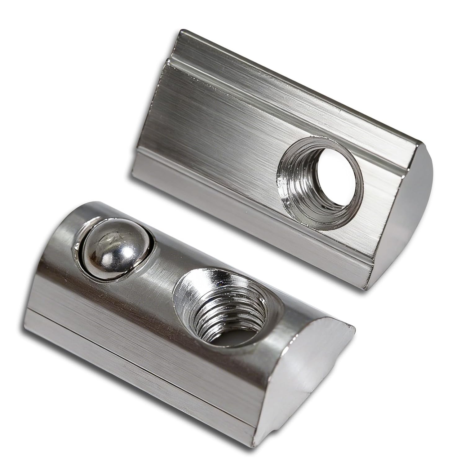 Pack of 42 T-Slot Nuts M6 T-slot nuts with spring ball 40 series nickel-plated carbon steel insert sliding nut suitable for aluminium profiles 3D printer CNC assembly and DIY projects