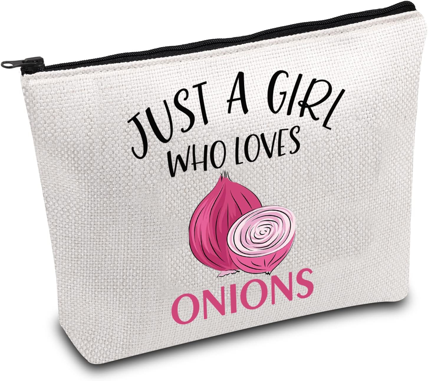 Onion Gifts Onion Pattern Makeup Bag Toiletry Bag Funny Onion Lover Gifts Just A Girl Who Loves Onions Vegetable Onions Red Onion Gift (Girl Love Onion)