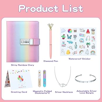 Amazon.co.jp: JIALILI 女の子向けロック付き日記、パスワード